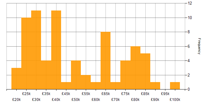 Salary histogram for Remedy in England