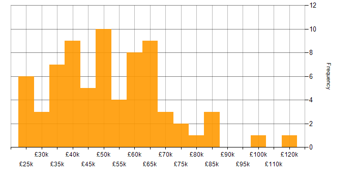 Microsoft Project salary histogram for jobs with a WFH option